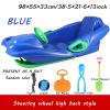 Children's Sledge, Thickened Double Sledge, Multi-Coloured Sledges, Snow Sledge with Backrest, Plastic Sledge view 2