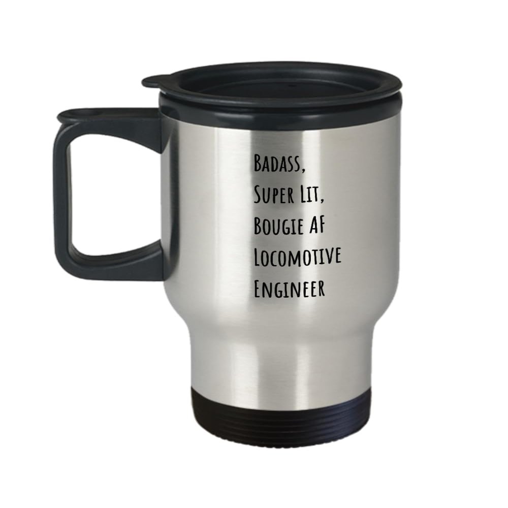 Locomotive Engineer Travel Mug, Gift Idea for Train Enthusiast, Funny Novelty Coffee or Tea Mug for Men or Women