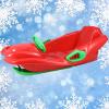 Children's Sledge, Thickened Double Sledge, Multi-Coloured Sledges, Snow Sledge with Backrest, Plastic Sledge view 1
