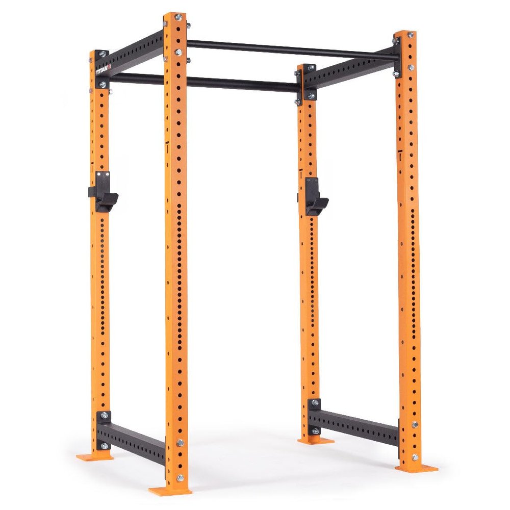Titan Fitness X-3 Series 80" White Bolt-Down Power Rack, 36" Depth, Rackable 1650 LB Cage, 1.25" and 2" Pull Up Bars, Standard J-Hooks, Weightlifting and Strength Training