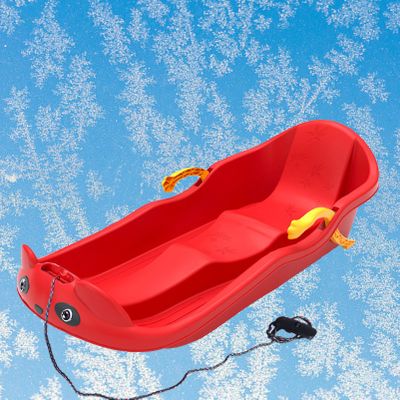 Two-Person, Two-Seater Thickened Sledges, Two-Handle Children's Sledges, Frost-Resistant and Wear-Resistant Sledges, Sledges with Pull Ropes