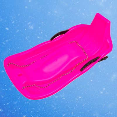 Children's Sledges, Winter Tandem Sledges, Sledges with Brakes and Pull Ropes, Plastic High Back Sledges