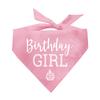 Birthday Girl with Cupcake Dog Bandana | 100% Cotton | Made in USA | Birthday | Pawty | Party Theme | Celebration Supplies | Photoshoot | Baby Pink, One Size (215) view 1