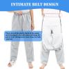 AUSTYLCO Fleece Tear Away Pants for Men Two Side Zippers Sweatpants for Basketball Knee/Leg Post-Surgery/Fracture view 2