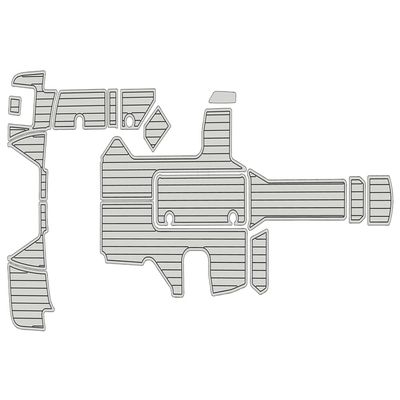 2016-2021 searay 210 SPX Outboard Motor Cockpit & Swim Platform 1/4 6mm eva Faux Teak Deck Surfing Boat Fishing Boat Motorcycle Hurts crapet Non-Slip mat Floor (Grey Over Black)