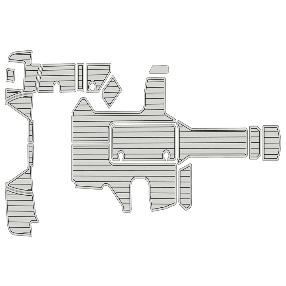 2016-2021 searay 210 SPX Outboard Motor Cockpit & Swim Platform 1/4 6mm eva Faux Teak Deck Surfing Boat Fishing Boat Motorcycle Hurts crapet Non-Slip mat Floor (Grey Over Black)