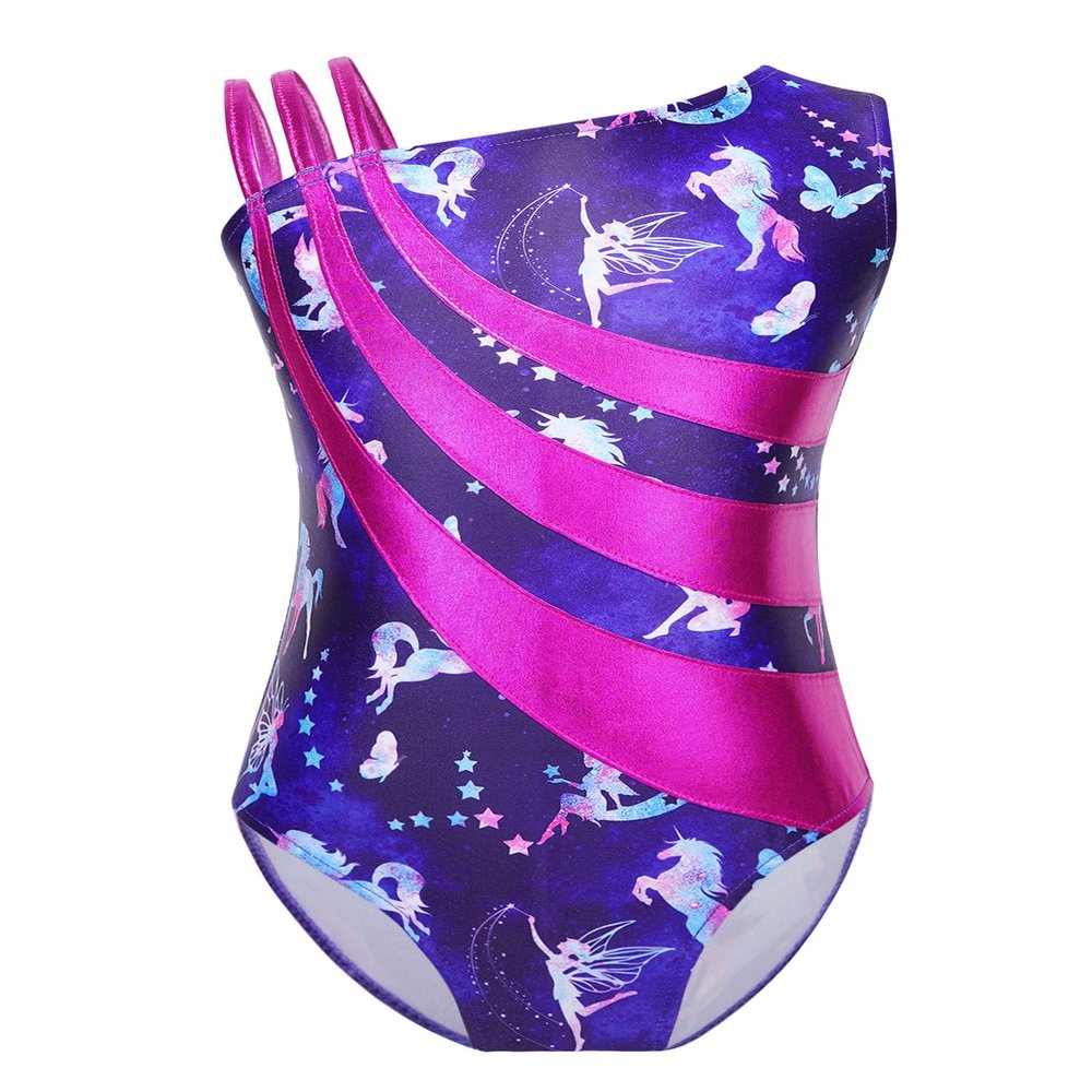 Yruioon Girls Sleeveless Gymnastics Ballet Dance Leotard Sparkly One-piece Athletic Bodysuit Unitard Activewear Navy 14 Years