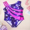 Yruioon Girls Sleeveless Gymnastics Ballet Dance Leotard Sparkly One-piece Athletic Bodysuit Unitard Activewear Navy 14 Years view 3