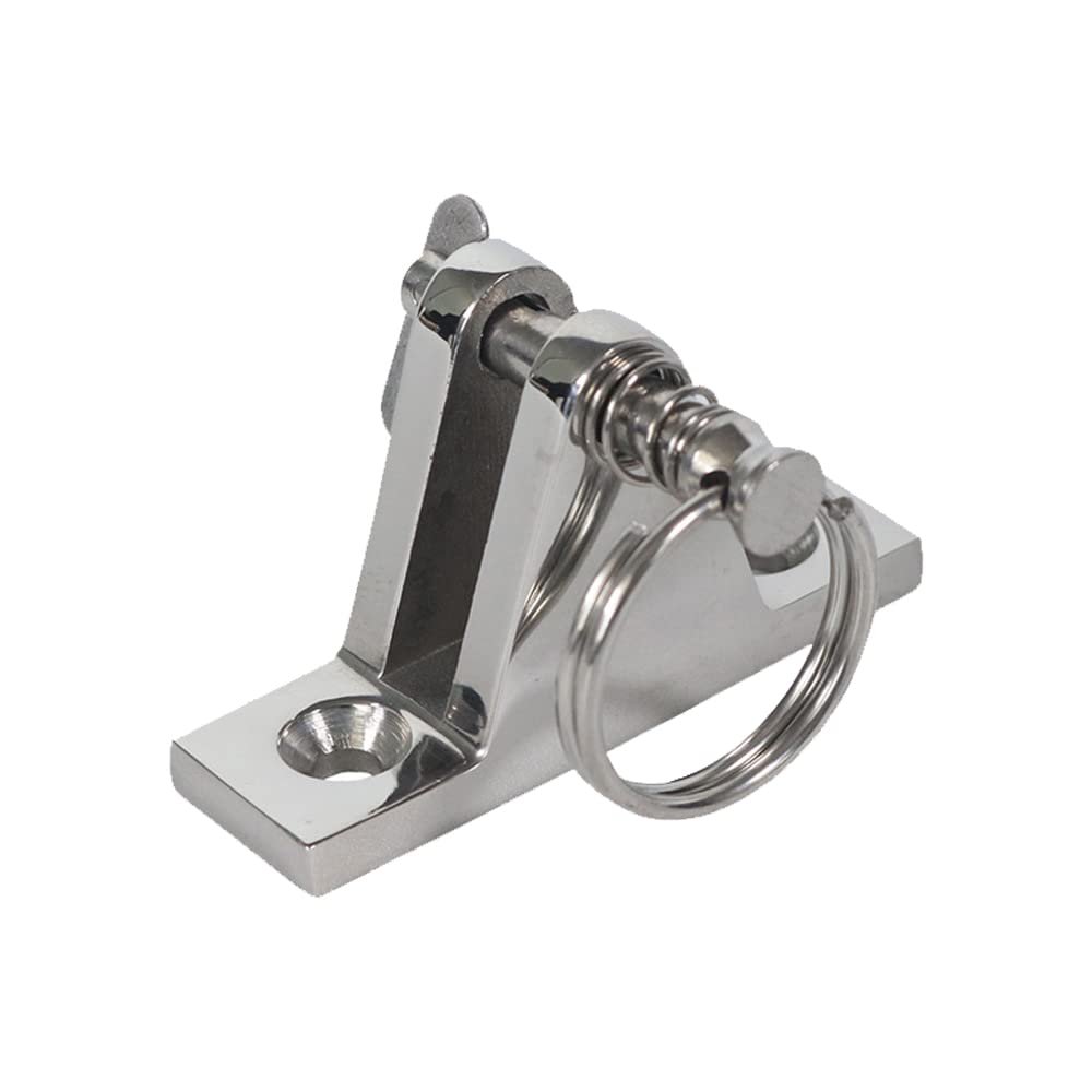 BE-TOOL Stainless Steel Silver Bimini Top 90 Deck Hinge with Removable Pin for Ship Yacht, Fiberglass Boats, Inflatable Boats, Yachts