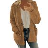 ZYXTIM Womens Oversized Sherpa Jackets Faux Fuzzy Fleece Long Sleeve Warm Fall Coat Plus Size Buttons Outerwear with Pockets Coffee view 1