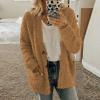 ZYXTIM Womens Oversized Sherpa Jackets Faux Fuzzy Fleece Long Sleeve Warm Fall Coat Plus Size Buttons Outerwear with Pockets Coffee view 2