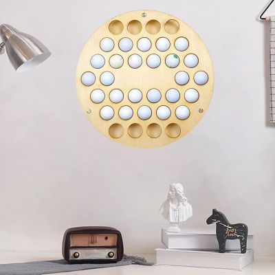 Golf Ball Display Case,Golf Ball Collection Display Rack for 37 Balls,Cabinet Holder Case Wall Mount for Glofball Collector Memorabilia Autograph Balls,Golf Gifts for The Golf (Color:vientiane circle)