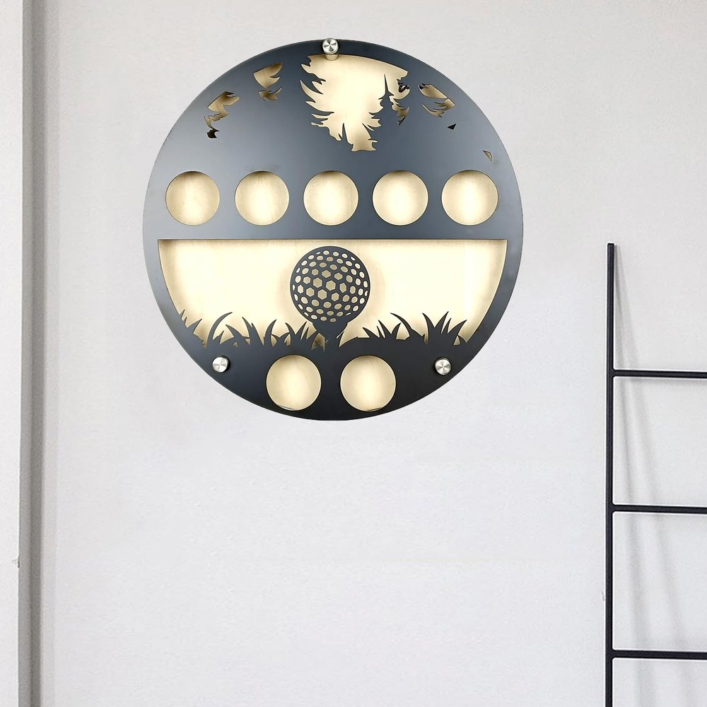 Golf Ball Wood Showcase Protected Cabinet,Golf Rack for Golf Ball Collections,Golf Ball Display Rack Cabinet for Wall Mount for Golf Enthusiasts(Color:L)