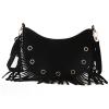 Pamayaneen Women's Fringe Crossbody Bag Shoulder Bag Tassel Chest Fanny Pack for Women Girls Black Travel Pouch view 1