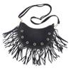 Pamayaneen Women's Fringe Crossbody Bag Shoulder Bag Tassel Chest Fanny Pack for Women Girls Black Travel Pouch view 2
