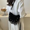 Pamayaneen Women's Fringe Crossbody Bag Shoulder Bag Tassel Chest Fanny Pack for Women Girls Black Travel Pouch view 4