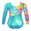 Yruioon Girls Long Sleeve Sparkle Ballet Dance Gymnastics Leotard Athletic Bodysuit Unitard Ballerina Dancewear Turquoise 12 Years view 2