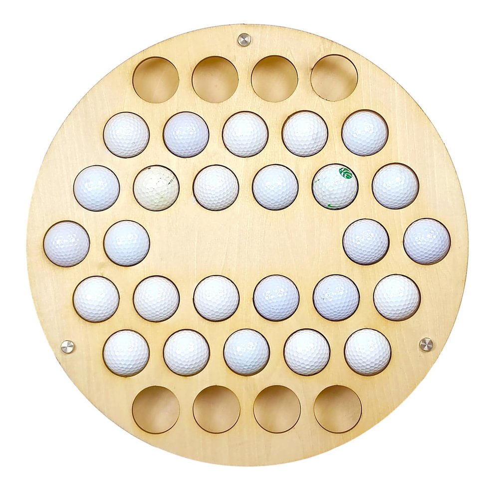 37 Golf Ball Collection Display Rack Cabinet Holder Case Wall Mount -Golf Ball Display Holder Collectors Case Holds Golf Balls - Golf Gifts for The Golf Enthusiast - Golf Disp(Color:vientiane circle)
