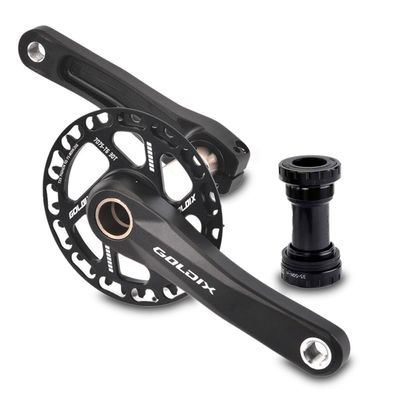 LAIJIANG GOLDIX Cranksets 160mm Hollow Integrated Crankarms 28/30/32/34/36T Chainring Aluminum Alloy Crankset for 7-12 Speed Children's Folding Bicycle with Bearing (Color : 32T, Size : 155mm)