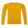 DEVOROPA Youth Boys Compression Thermal Shirt Long Sleeve Fleece Baselayer Soccer Baseball Undershirt Gold M view 1