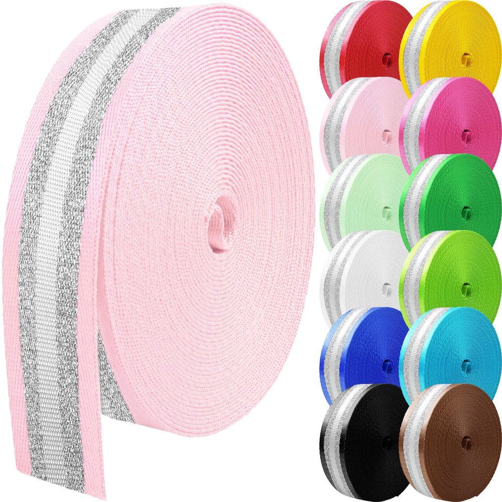 Grosun 10 Yards Nylon Webbing 1.5 inch 2 inch Webbing Straps Backpack Straps Nylon Belt for Indoor or Outdoor Gear, DIY Crafting, Handles, Luggage, Slings (Light Pink, 2 inch)