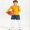 DEVOROPA Youth Boys Compression Thermal Shirts Long Sleeve Undershirt Fleece Baselayer Mock Top Gold M view 3