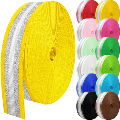 Grosun 10 Yards Nylon Webbing 1.5 inch 2 inch Webbing Straps Backpack Straps Nylon Belt for Indoor or Outdoor Gear, DIY Crafting, Handles, Luggage, Slings (Yellow, 2 inch)