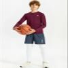 DEVOROPA Youth Boys Compression Thermal Shirt Long Sleeve Kids Fleece Baselayer Soccer Baseball Undershirt Maroon L view 4
