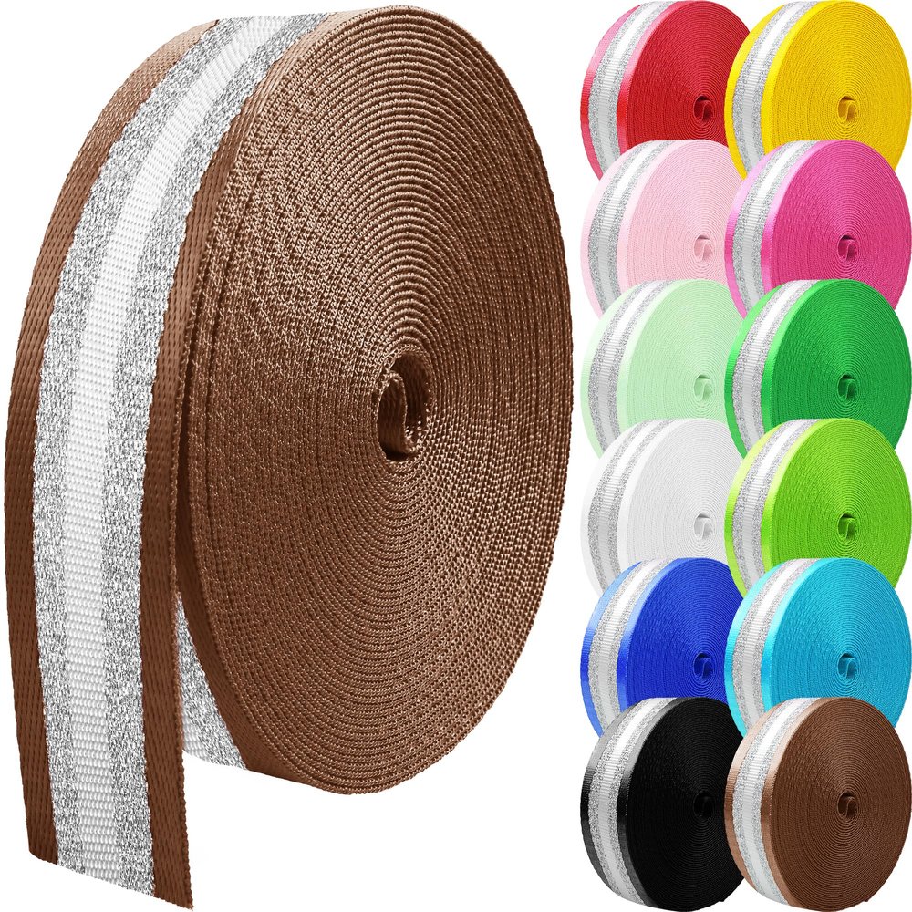 Grosun 10 Yards Nylon Webbing 1.5 inch 2 inch Webbing Straps Backpack Straps Nylon Belt for Indoor or Outdoor Gear, DIY Crafting, Handles, Luggage, Slings (Brown, 2 inch)