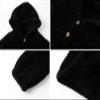 Kids Girl's Fuzzy Hoodies Warm Loose Button Down Pullover erpa Jacket Top Fall Winter Warm Button (Black, 7-8 Years) view 4