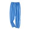 Baby Long loomers Soft Slub Cotton Harem Pants for Boys Girls Soild Elastic Casual Joggers (Dark Blue, 5-6 Years) view 1