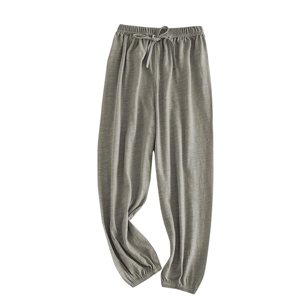 Baby Long loomers Soft Slub Cotton Harem Pants for Boys Girls Soild Elastic Casual Joggers Dance (Grey, 3-4 Years)
