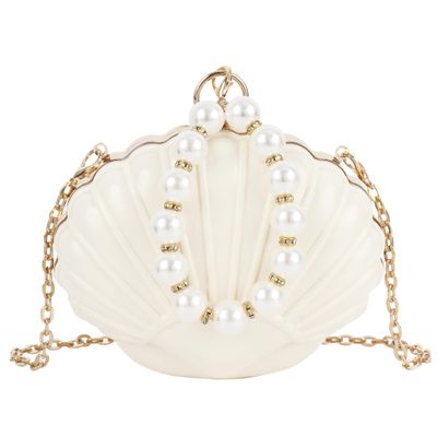 Zeph Hosea Women Seashell Evening Bag Purse Mini Clutch Handbag Shoulder Bag (07917Beige)