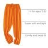 Baby Long loomers Soft Slub Cotton Harem Pants for Boys Girls Soild Elastic Casual Joggers Dance (Orange, 3-4 Years) view 3