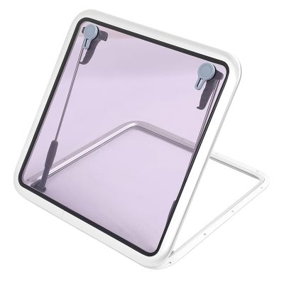 JOROBURO 627x627mm Boat Skylights Window Square Push Out Deck Porthole Skylights Ventilation Hatch with Support Rod,Multifunction and Wide Compatibility with Yacht Ship RV