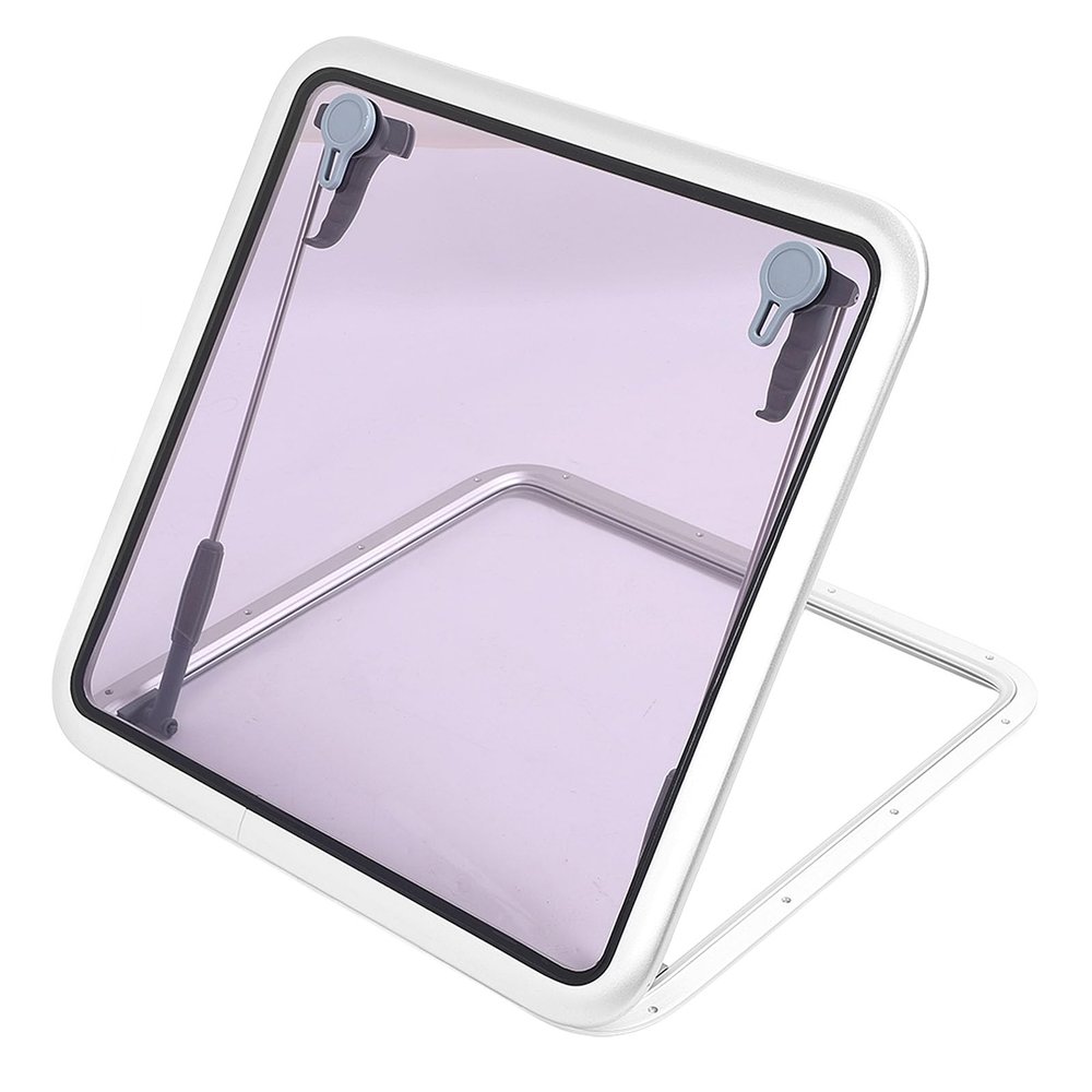JOROBURO 627x627mm Boat Skylights Window Square Push Out Deck Porthole Skylights Ventilation Hatch with Support Rod,Multifunction and Wide Compatibility with Yacht Ship RV