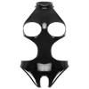 Loloda Women's PVC Leather Opening Breast Bodysuit Zipper Crotch Leotard Catsuit Clubwear Teddy Cutout Black B Small view 1