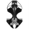 Loloda Women's PVC Leather Opening Breast Bodysuit Zipper Crotch Leotard Catsuit Clubwear Teddy Cutout Black B Small view 2