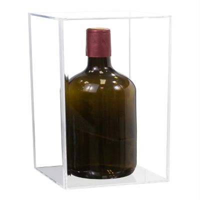 Better Display Cases 1.5 Liter Wine Bottle Display Case with White Back Wall Mount (Vertical or Horizontal) - 6" x 6" x 15" (A078/D03)