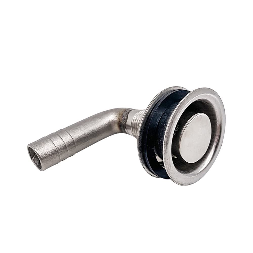 BE-TOOL Boat Tank Vent Stainless Steel 316 Marine 90 Degree Flush Mount Thru-Hul Tank Vent with Mounting Gasket Hardware