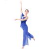 AFAVOM Lyrical Dance Costume for Women - Sequin Flower Dress, Sheer Mesh One Shoulder Wide Leg Jumpsuit, Ballet Leotard, Contemporary Dancewear - Royal Blue S view 4