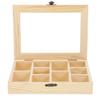 Alipis Children S Diy Wooden Jewelry Box with 10 Compartments Clear Lid Unfinished Craft Storage Organizer for Kids Small Toys and Accessories view 1