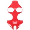 Loloda Women's PVC Leather Opening Breast Bodysuit Zipper Crotch Leotard Catsuit Clubwear Teddy Cutout Red B Small view 1