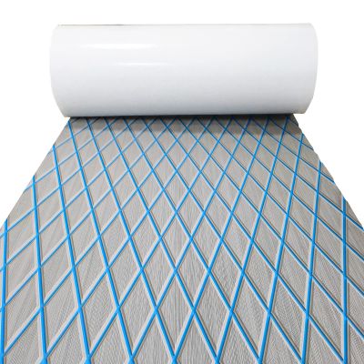 KXKZREN EVA Foam Boat Flooring Decking Sheet 6mm Thick Diamond Anti-Slip Marine Flooring Mat Self Adhesive Deck Pad for Bass Boat Yacht Motorboat RV Cooler Tops, 74.8"x13.8"