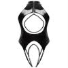 Loloda Womens PVC Leather Open Crotch Teddy One Piece Cupless Bodysuit Catsuit Leotard Swimsuit CrotchlessBlack A 4X-Large view 4