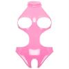 Loloda Womens PVC Leather Open Crotch Teddy One Piece Cupless Bodysuit Catsuit Leotard Swimsuit Cutout Pink B 3X-Large view 1
