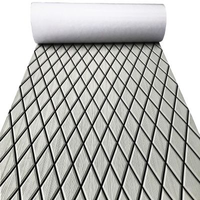 KXKZREN EVA Foam Boat Flooring Decking Sheet 6mm Thick Diamond Anti-Slip Marine Flooring Mat Self Adhesive Deck Pad for Bass Boat Yacht Motorboat RV Cooler Tops, 74.8"x13.8"