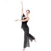AFAVOM Sequin Flower Lyrical Dance Costume - One Shoulder Jumpsuit With Sheer Mesh Wide-Leg Pants, Ballet Leotard Dancewear for Women, Contemporary Outfit - Black S view 4
