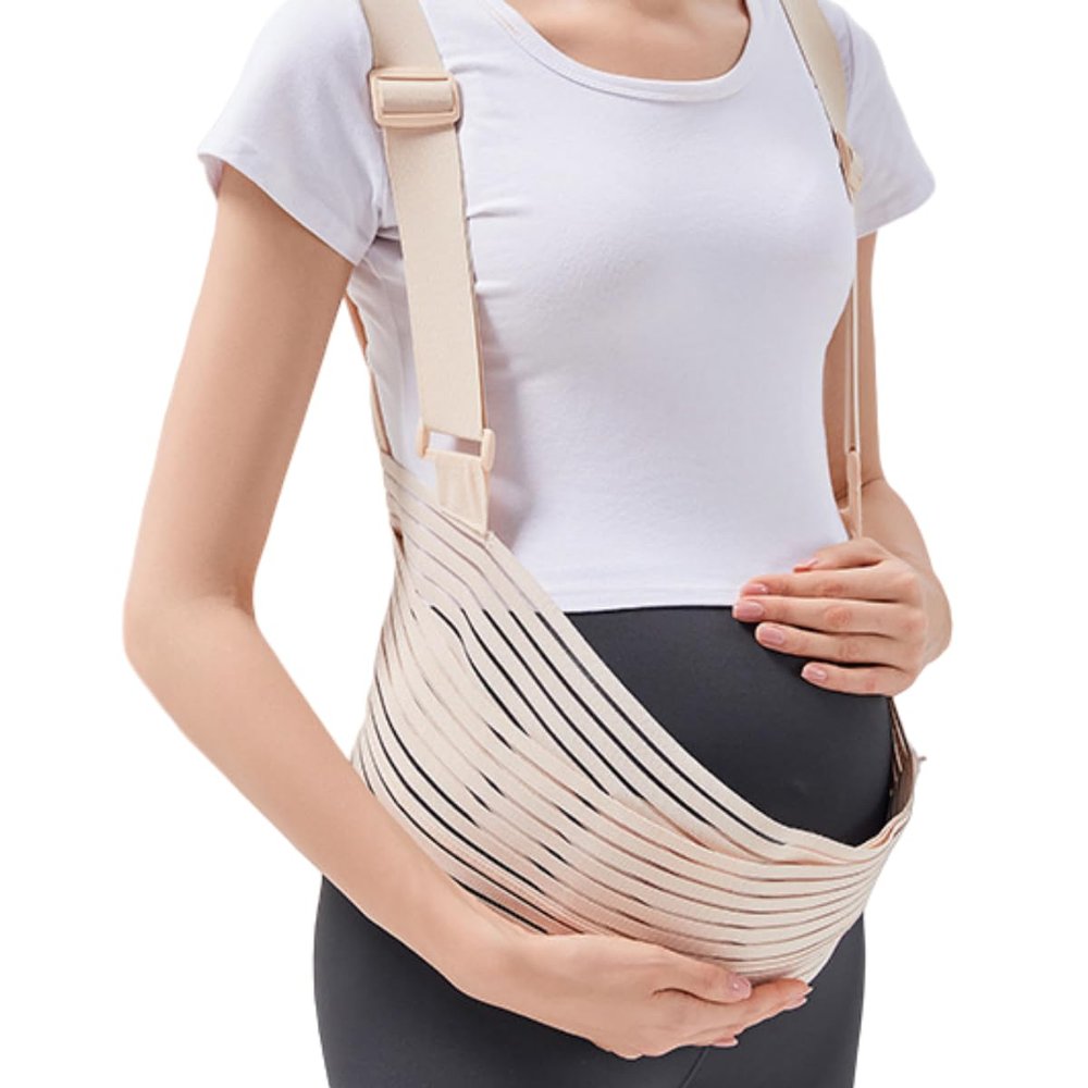 HKSICHENGKEJI Pregnancy Support Abdominal Band Maternity Belly Belt Brace Adjustable Pregnant Women Pelvic Back Waist Shoulder Support Strap Breathable Elastic Pregnancy Support Care Belly Band