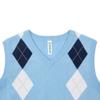 BOBOYOYO Boys Argyle Sweater Vest 100% Cotton V-Neck Vest Kids Uniform Sleeveless Sweaters for Children 5-12Y view 3